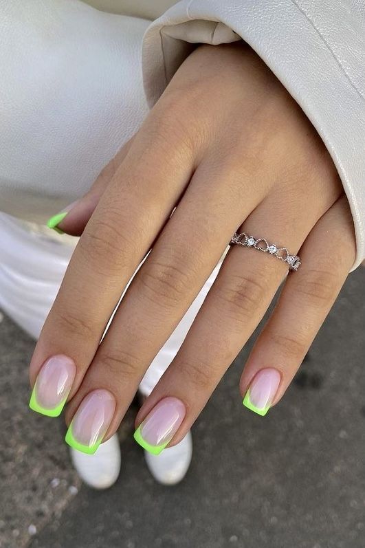 40 Trendy Nail Designs for Short Acrylic Nails | Neon nails, Short .