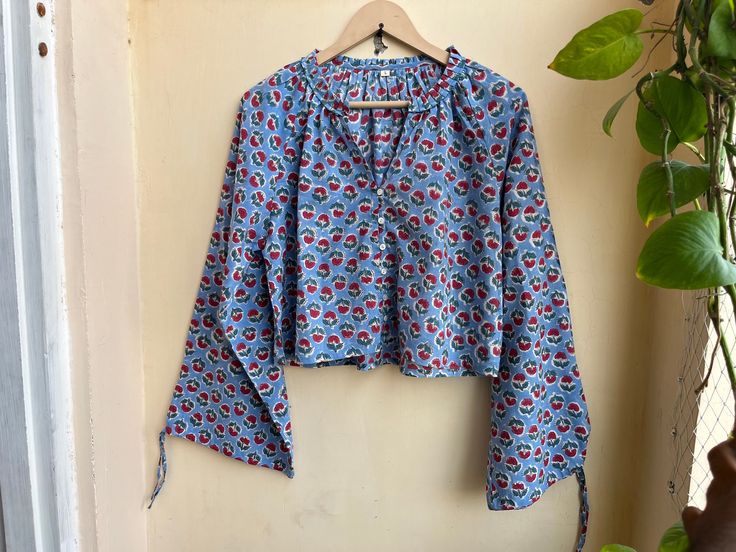 Buy Hand Block Printed Top Summer Top Cotton Top Women's Online in .