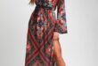 Serenade Red Multi Print Bell Sleeve Maxi Dress | Women long .