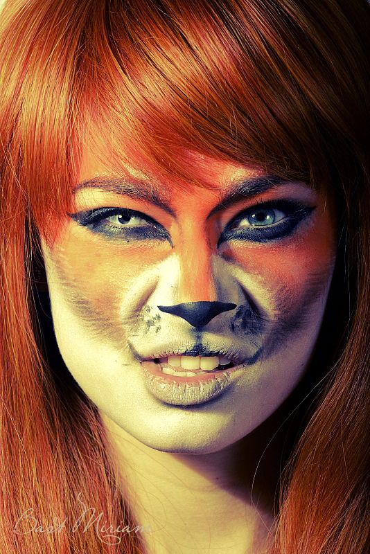 crazy lady fox by ~MiriamBast | Fox makeup, Fox face paint, Face .