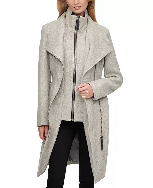 Calvin Klein Women's Belted Wrap Coat, Created for Macy's - Macy's .