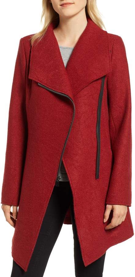 Halogen Asymmetrical Zip Boiled Wool Blend Coat | Clothes, Wool .