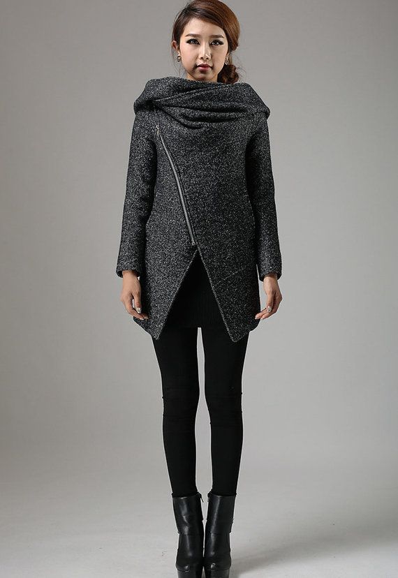 Asymmetrical Zip Coats For
      Winter