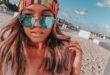 miami beach south beach florida sun aviator sunglasses blonde hair .