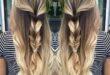Beautiful balayage blonde with mermaid braid by Nellie Duclos .