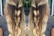 Beautiful balayage blonde with mermaid braid by Nellie Duclos .