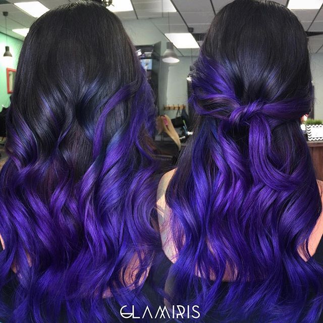 Exquisite Purple Color Melt by Iris Smith! Ombre Balayage Hair .
