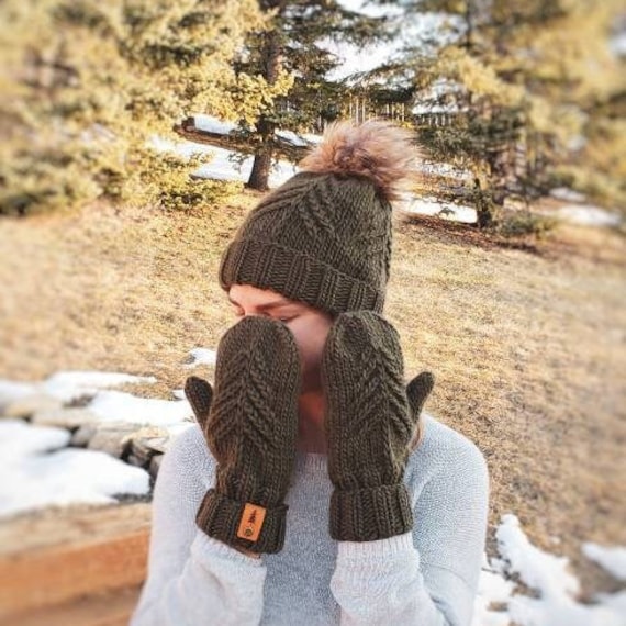 KNITTING PATTERN Into the Pines Hat and Mitten Set // Pine - Etsy .