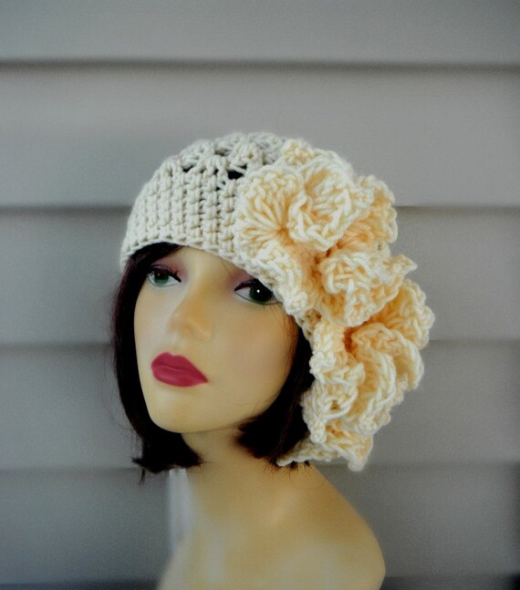 Womens Crochet Hats Flapper Style Hats Crochet Beanie Winter - Et