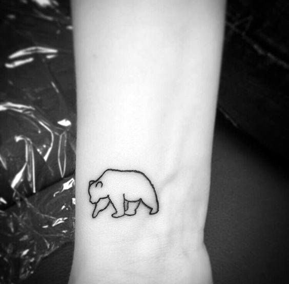 Gentleman With Small Simple Polar Bear Wrist TattooA tattoo .