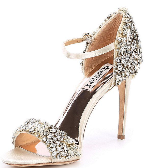 Badgley Mischka Tampa Jeweled Satin Dress Sandals | Dillard's .
