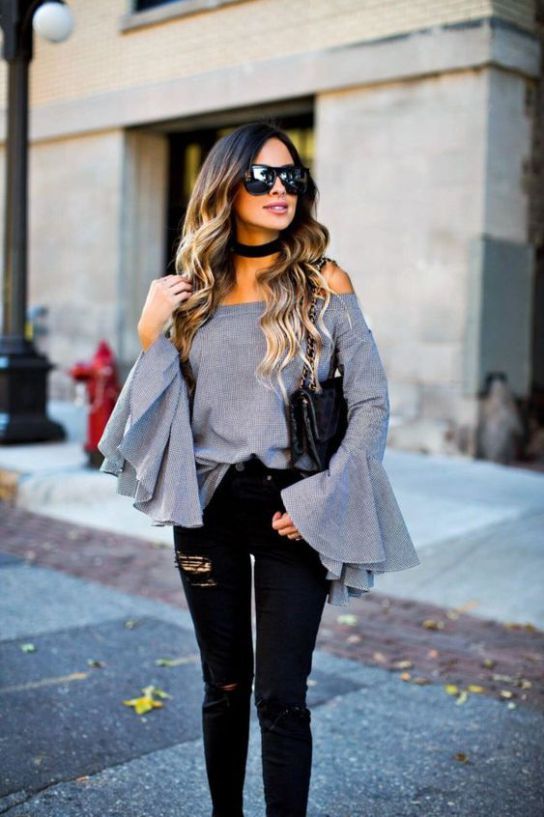 15 Cute Bell Sleeve Top Outfits You Need - Society19 | Bell sleeve .