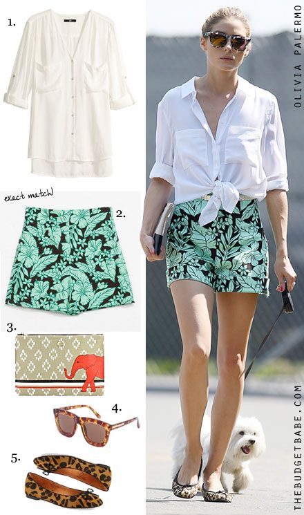 Dress by Number: Olivia Palermo's Hawaiian Print Shorts and .