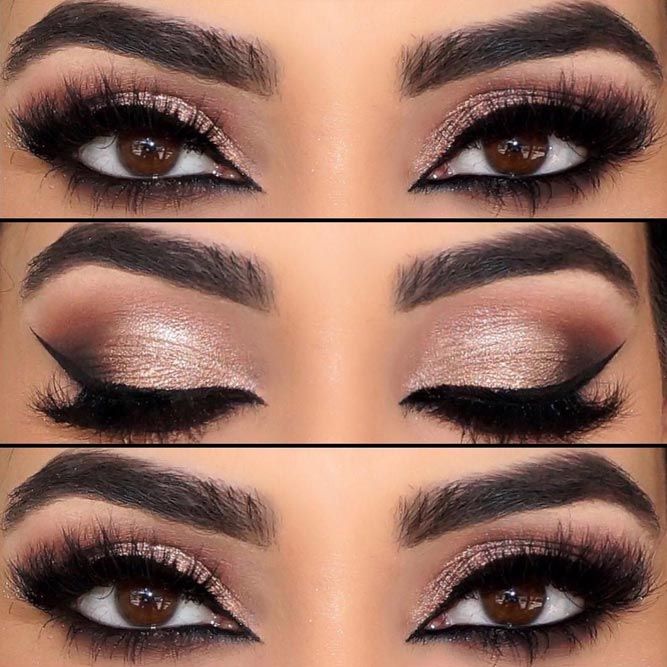 72 Ways Of Applying Eyeshadow For Brown Eyes | Gold eye makeup .