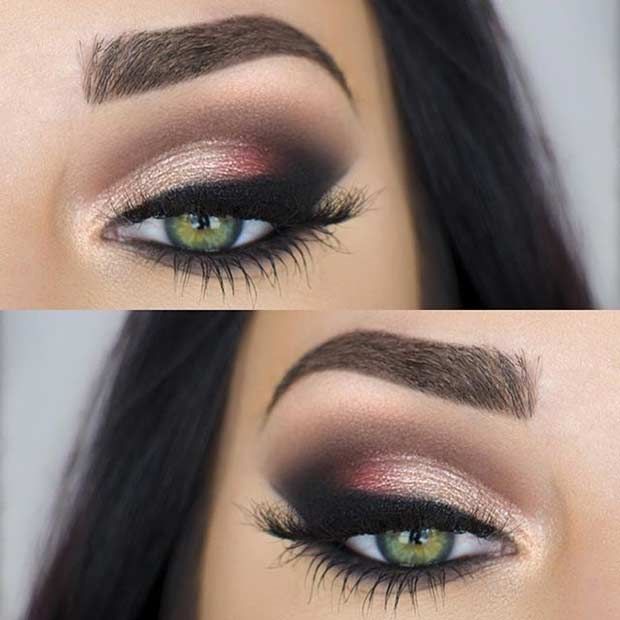 31 Pretty Eye Makeup Looks for Green Eyes - StayGlam | Pretty eye .