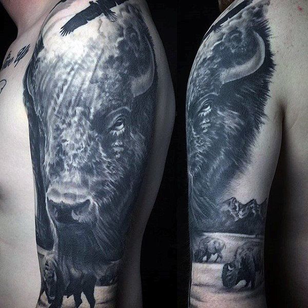 Top 63 Bison Tattoo Ideas [2021 Inspiration Guide] | Bison tattoo .