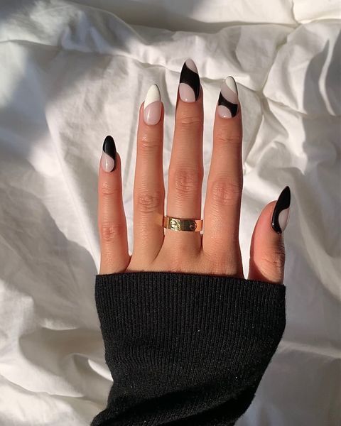 Black Acrylic Nail Designs 