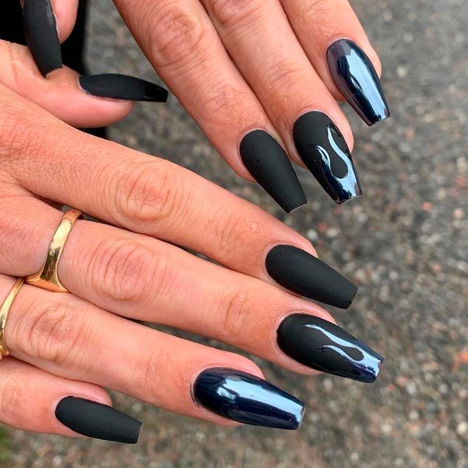 44 Matte Black Nails Designs That Will Make You Thrilled | Black .