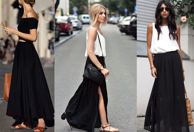 What to Wear with a Black Maxi Skirt? Outfits & Ways to Wear .