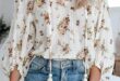 Casual V Neck Floral Shirts & Tops | Fashion, Sleeve blouse .