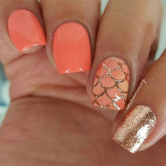 WEBSTA @ nailstorming - Rosé Mermaid. --Products used:Rose gold .