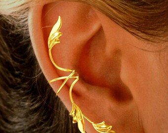 Ear Charms' Full-ear Delicate 3 Leaf Ear Cuff Non-pierced - Et