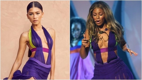Zendaya bows down to Beyonce at BET Awards in the Versace dress .