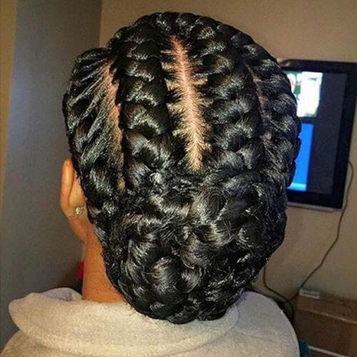 Low Braided Bun | Goddess braids hairstyles, Goddess braids .