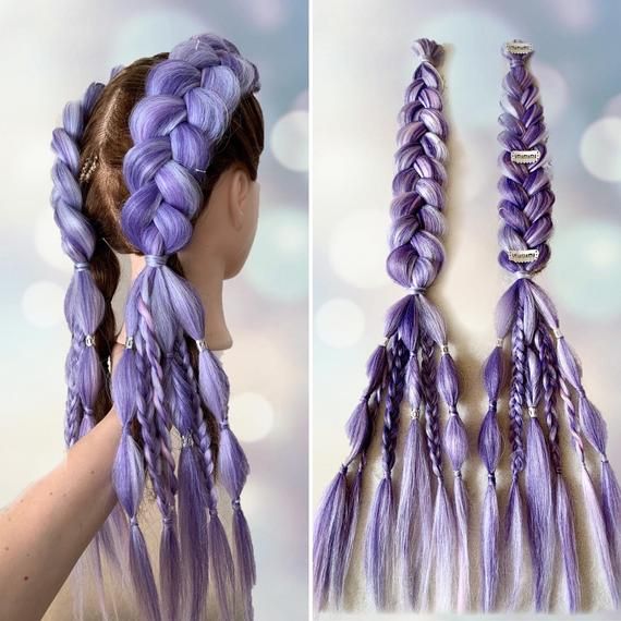 STANDARD LENGTH 2x Handmade Festival Style Clip in Braids - Etsy .