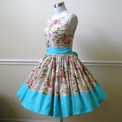 Super pop of bright color! | Handmade dresses, 1950s swing dress .