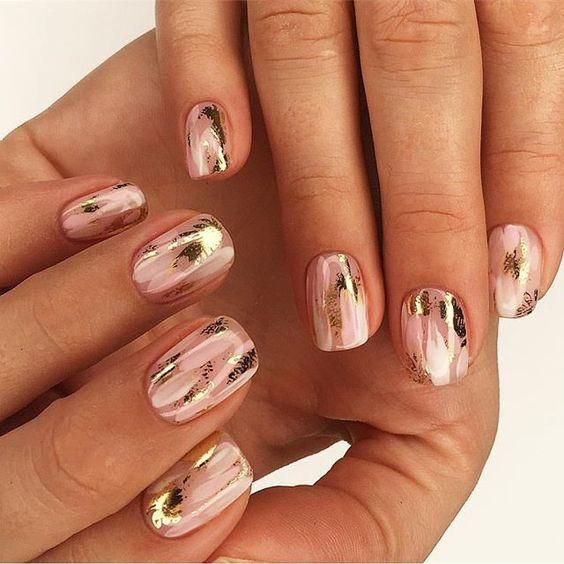 60 + Waterfall Nails Design Ideas for your Holiday | Gold nails .