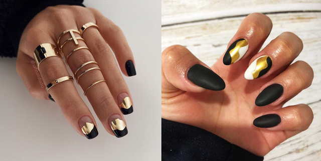 30 Black and Gold Nail Designs and Ideas for 20