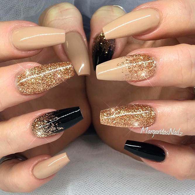 25 Best Golden Nails Art Ideas for 2023 | Manicura de uñas, Uñas .