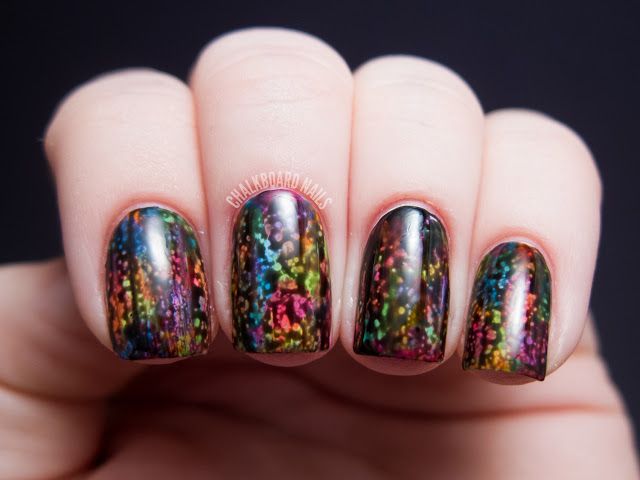 OPI Black Spotted and Neon Abstract Brush Strokes | Chalkboard .