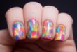 OPI Black Spotted and Neon Abstract Brush Strokes | Nail art .