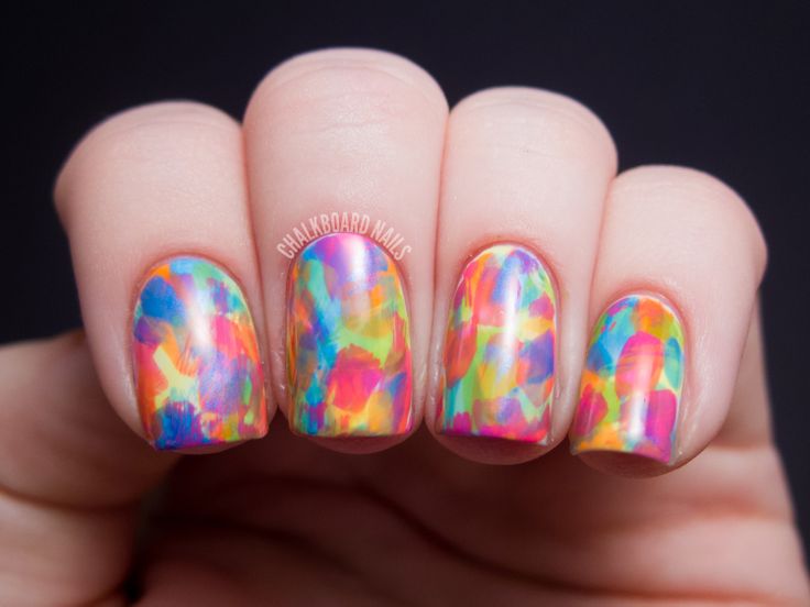 Brush Stroke Abstract Manicure
     