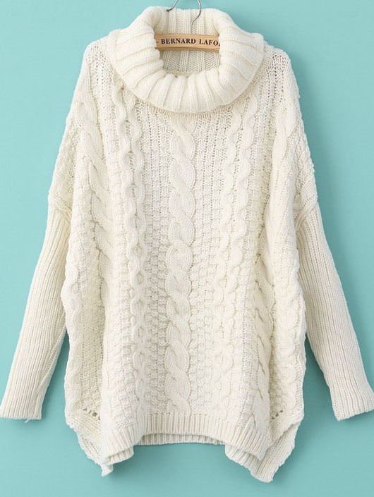 Turtleneck Chunky Cable Knit Sweater | Chunky cable knit sweater .