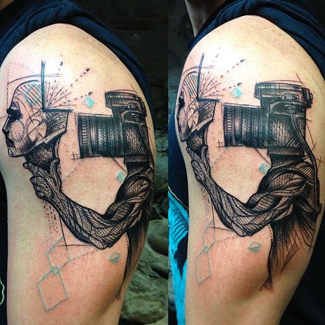 15 Lit Tattoo Ideas For The Raving Photographer | Camera tattoos .