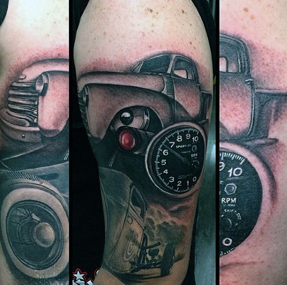 70 Car Tattoos For Men - Cool Automotive Design Ideas | Truck .