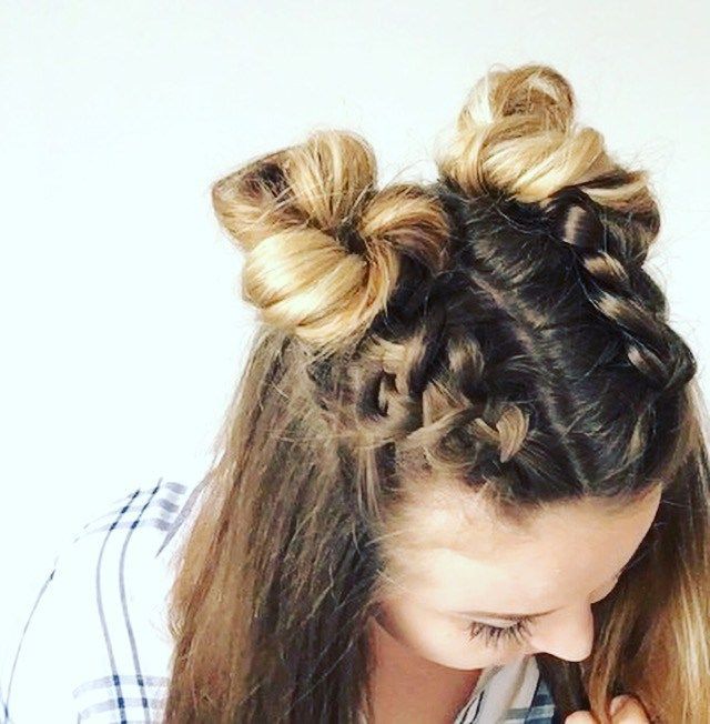 Casual Double Dutch Braid Bun Hairstyle – fashionfaves | Braided .