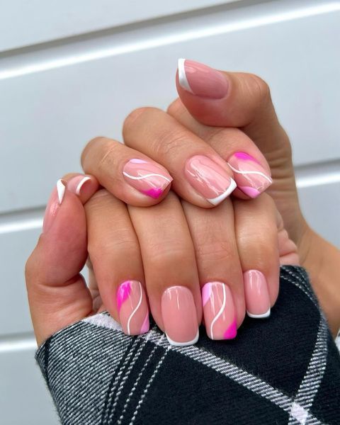 50+ Pink Swirl Nails You Need To Try! - Prada & Pearls | Pink gel .