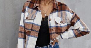 Plaid Drop Shoulder Crop Shacket | Plaid shirt outfits, Fashion .