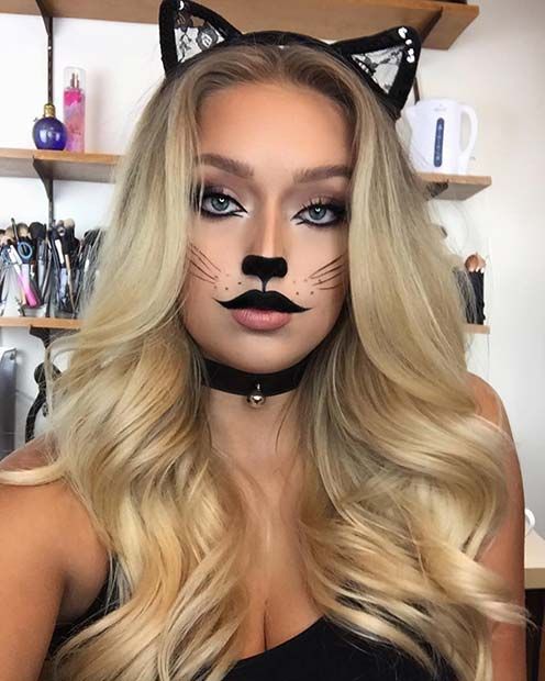 41 Easy Cat Makeup Ideas for Halloween - StayGlam | Maquiagem .