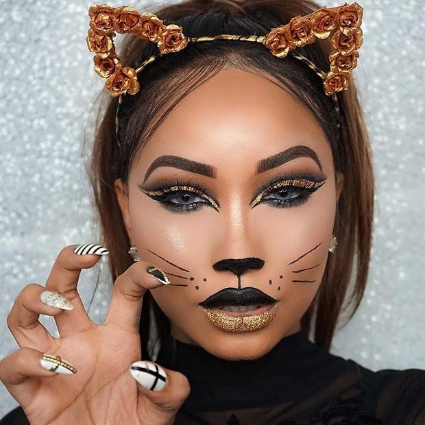 41 Easy Cat Makeup Ideas for Halloween - StayGlam | Cat halloween .