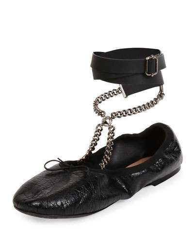 Chain Ankle Strap Flats
     