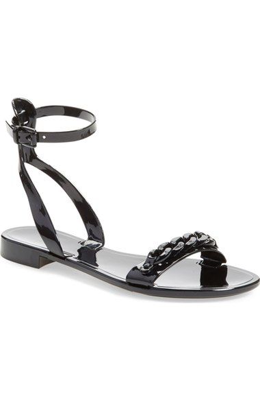 MICHAEL Michael Kors 'Wynne' Jelly Ankle Strap Flat Sandal .