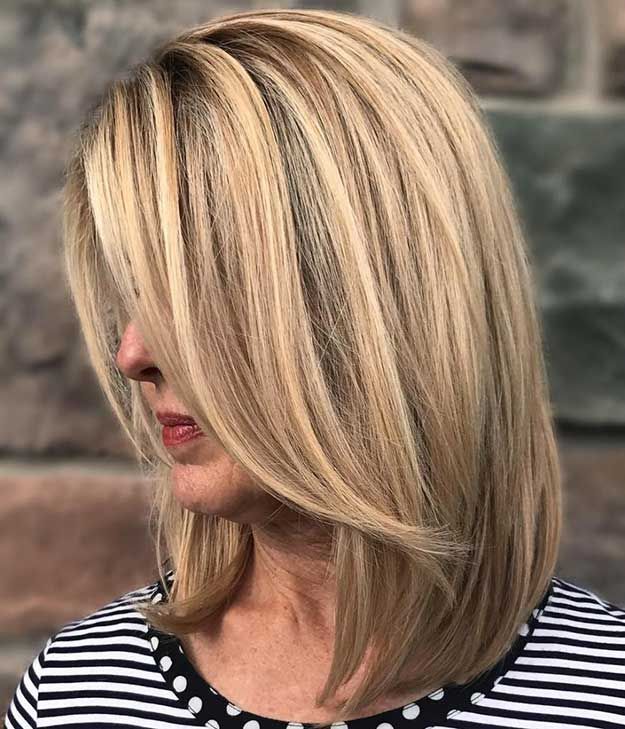 33 Best Hairstyles for Your 40s - The Goddess | Long bob blonde .