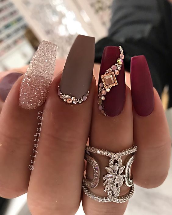 fascinating coffin acrylic nails; birthday nails design; Queen .