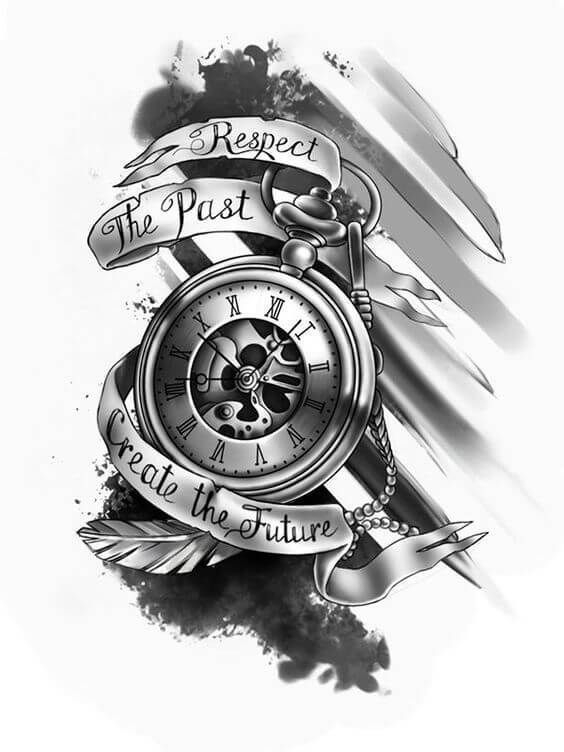 Tattoo Drawings for Men | Tattoo sleeve designs, Clock tattoo .