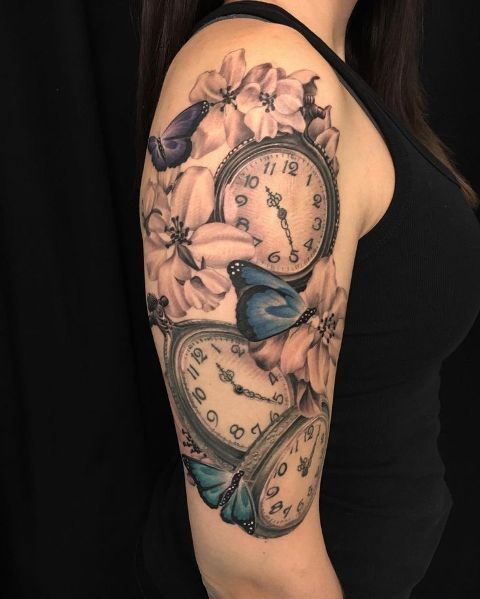 22 Cute Clock Tattoo Ideas For Women | Beauty | Watch tattoos .